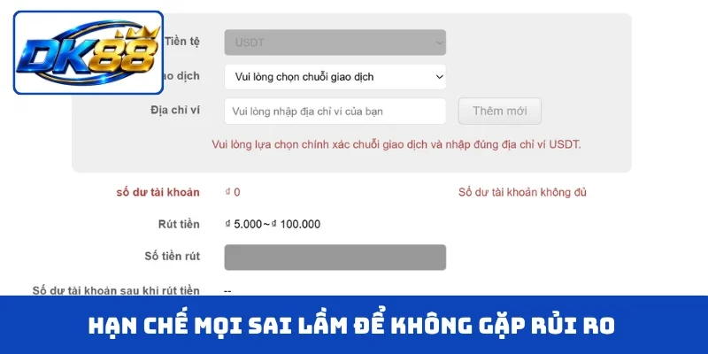 Hạn chế mọi sai lầm để không gặp rủi ro khi thanh khoản